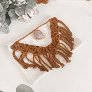 Handmade Boho bag - Rust w/ stone